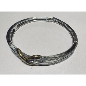 Angelady Forever Infinity Bangle Bracelet rhinestones two tone